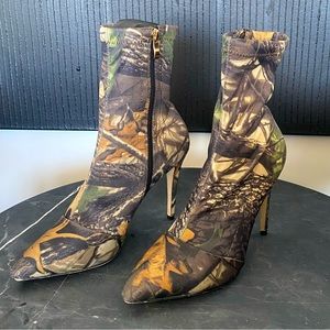 Lulu’s Camo Boot High Heels Shoes